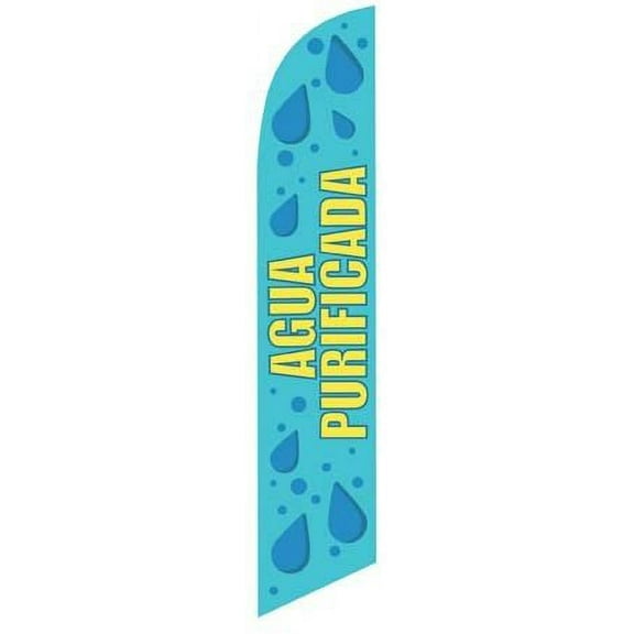 Agua Purificada Advertising Feather Flag Banner Swooper, Replacement Flag Only