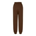 thumbnail image 5 of Hueook Winter Womens Corduroy Pants Women's Loose Fitting Leggings Fashionable and Elegant High Waisted Leg Tied Sanitary Pants Casual Sports Pants Brown S, 5 of 6