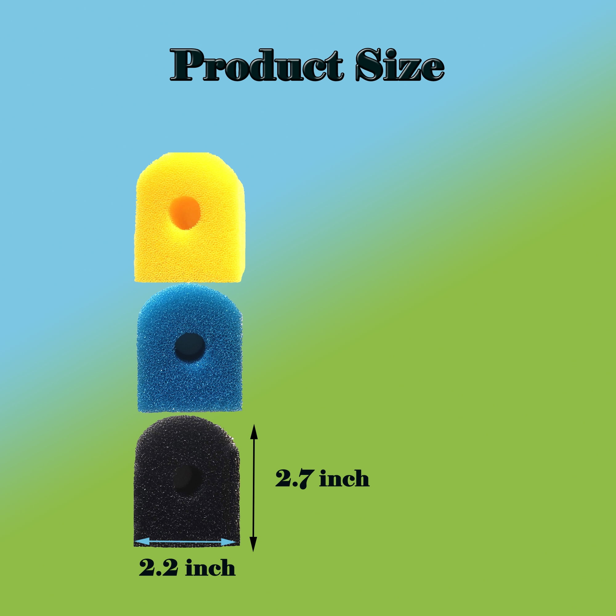 TropicAqua Filter Intake Sponge for Kulife Sponge Filter Aquarium Fish Tank - Fits Kulife 3-Stage Filtration Systems 8 Coarse Sponge, 16 Carbonized Sponge, 8 Fine Sponge (Pack of 32)