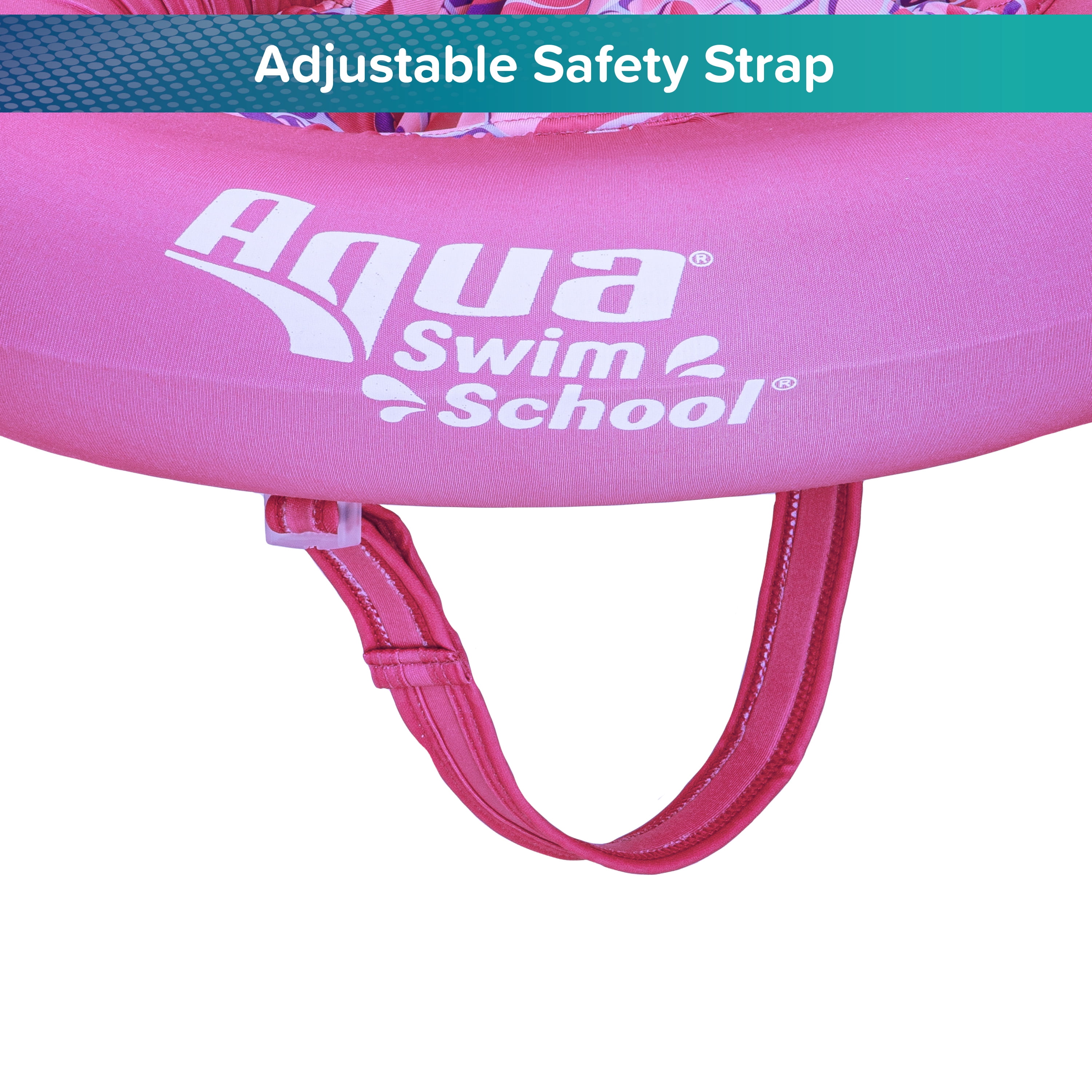 (2 pack) SwimSchool Inflatable Tot Trainer Pool Float, Adjustable Strap, Pink Turtle, Ages 2-4