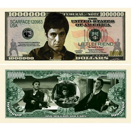100 Scarface Million Dollar Bills with Bonus “Thanks a Million” Gift Card