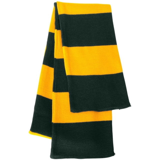 Sportsman - Bufanda de punto a rayas de rugby, oro del bosque Sportsman Bufandas