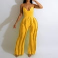thumbnail image 3 of Womens 2 Piece Pants Sets Beach Outfits for Women Clothing Set Female Round Neck Short Sleeve Tops Pants Sets Long Pant Style S_397 Women's Tracksuits Yellow XL, 3 of 6