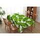 thumbnail image 3 of 1 mantel de lino con estampado de plantas tropicales verdes, estilo pastoral. Cuadrado-13, 3 of 9