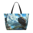 thumbnail image 2 of Balery Majestic Eagle Over Castle Beach Travel Bag - Water-Resistant, Large Capacity Lightweight Tote with 7 Pockets for Women and Men - Perfect for Beach, Pool, Gym, and Travel, 2 of 7