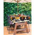 thumbnail image 3 of Fsddascl Orange Yellow Black Outdoor Tablecloth - 60x120 Inch Rectangle Dining Table Cover, Botanical Summer Tropical Leaf Waterproof Outdoor Table Cloth with Umbrella Hole & Zipper for Picnic/Patio, 3 of 7