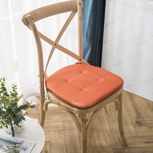 Nvzi Cojín para jardín, terraza, hogar, cocina, oficina, grueso y cómodo, 45 x 45 cm (naranja)