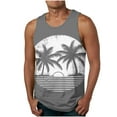 thumbnail image 2 of WAENQINLA Tank Tops Men Cotton Summer Breathable Hawaii Shirts Sleeveless Casual Beach Tank Undershirts Crewneck Slim Fit A Shirts Gray M, 2 of 5