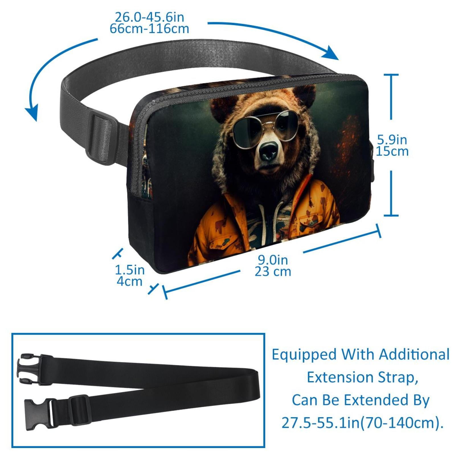 Bears Adjustable Lightweight Running Belt with Extension Strap and Belt Bag/Fanny Pack – Unisex