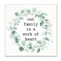 Stupell Industries Work Of Heart Family Phrase Botanical Blooms Wreath Graphic Art Unframed Art Print Wall Art, Design by Lettered and Lined