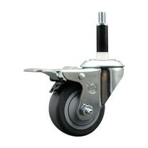 3 Inch Thermo Rubber Swivel 7/8 Inch Expanding Stem Caster Total Lock Brake