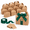 Kraft,Green-24, variant on 24 Set Large Gable Boxes With Handle Ribbon And Tag Red