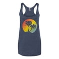 thumbnail image 2 of Two Coconut Palm Trees Beach Sunset | Womens Pop Culture Premium Tri-Blend Racerback Tank Top, Vintage Navy, Large, 2 of 4