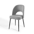 thumbnail image 3 of Side Dining Chair, Set of 2, Fabric, Metal Steel, Black Grey Gray, Modern Contemporary Urban Design, Kitchen Room Cafe Bistro Restaurant Hospitality, 3 of 8