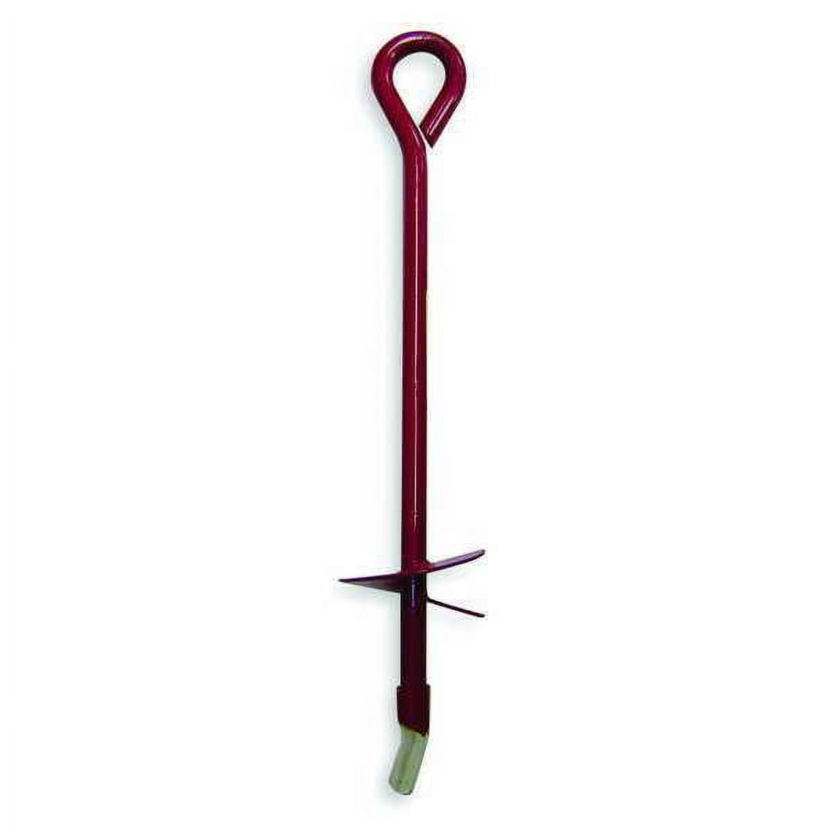 Midwest Air Tech 6" X 48" Screw-In Earth Anchor - Red Steel, For Securing Tents, Canopies & More
