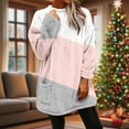 thumbnail image 4 of ZUKMRJPC Women's Flannel Sweatshirts Winter Warm Fleece Round Neck Fashion Color Block Long Pullover Soft Comfy Casual Tops with Pocket, 4 of 8