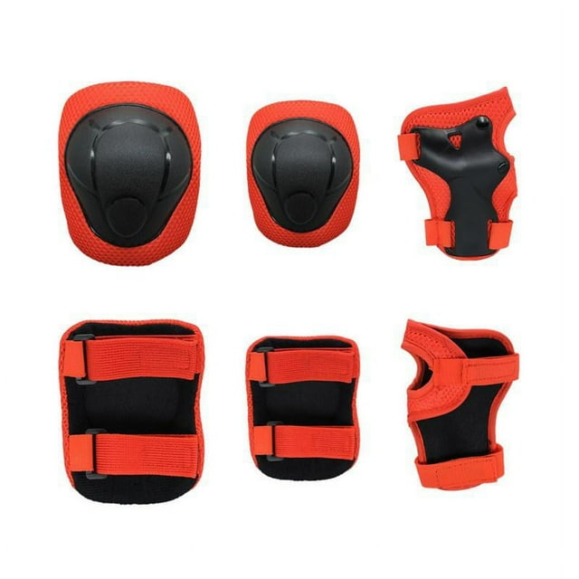 Équipement de Protection pour Enfants/adolescents, Genouillères et Coudières 6 en 1 avec Protège-Poignet et Sangle Réglable pour Patin à Roues Alignées Planche à Roulettes Cyclisme Patinage Vélo Trottinette Ensemble de 6