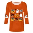thumbnail image 6 of Godom Women's Halloween Pumpkin Shirts Casual 3/4 Sleeve Ghosts Graphic Tees Round Neck Fall Trendy Clothes, 6 of 6