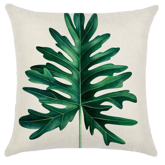Matsuzay Fundas de cojines de hojas de lino para un ambiente relajante Fundas de cojines de sofá elegantes Funda de almohada cómoda Estilo 4 Type3 NO3