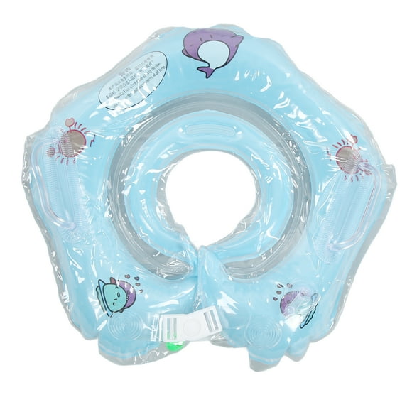 Newborn Swimming Ring Safe Adjustable Dolphin Inflatable Swimming Ring for Newborn and Baby Blue