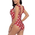 thumbnail image 5 of Yiaed Cartoon Lobster Print Women's Ruffled One Piece Swimsuit V Neck Swimwear Slimming Monokini for Woman-Large, 5 of 8