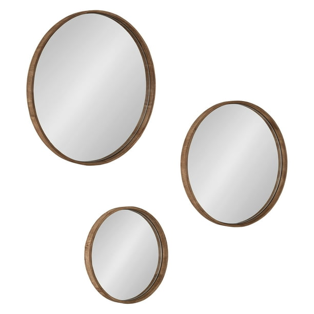 Kate And Laurel Traviston Round Deocrative Wood Wall Mirrors 3 Piece Set Natural Brown Com - Brown Wall Mirror Set Kate And Laurel Traviston Round Deocrative Wood Wall Mirrors 3 Piece Set Natural Brown Com - Brown Wall Mirror Set