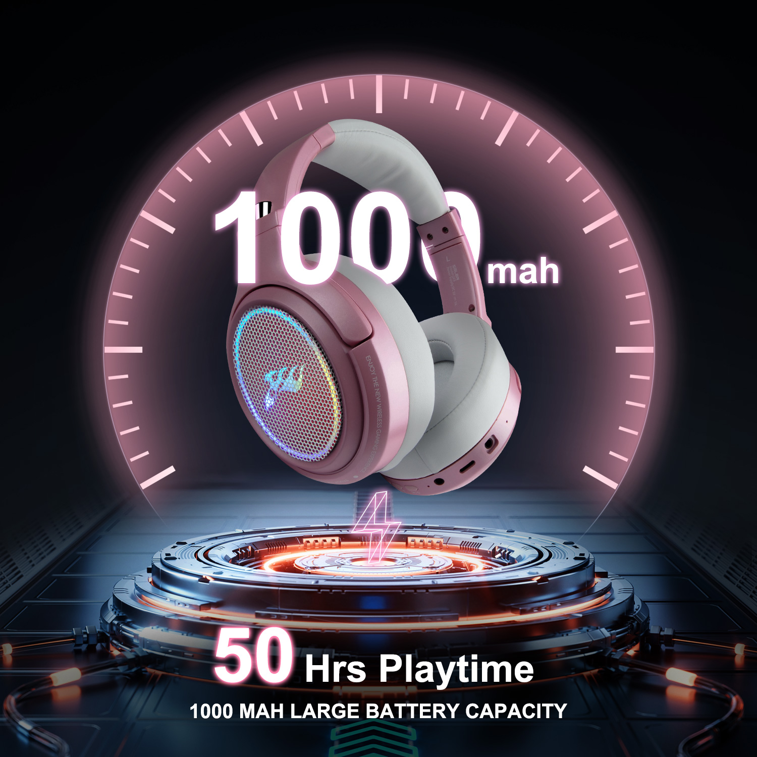 Wireless Gaming Headset,HopePow 1000mAh PC Gaming Headset with Mic for PS5 PS4 Switch with Bluetooth+2.4 GHz+USB Gaming Headphones with Noise Canceling Microphone,3.5mm Wired for Xbox Series
