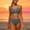 Blue, variant on HAOTAGS Girls Swimsuit 2-Piece, Criss Cross Strap High Waist Bikini Swimwear Summer Beach Holiday Bathing Suits Blue Size 14