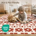 thumbnail image 4 of ODIKA 9'x12' Paprika Geometric Handwoven Design Washable Area Rug Modern Symmetry with Charm Non-Shedding, Easy Care for Master Suite, California King, Under Bed, 4 of 7