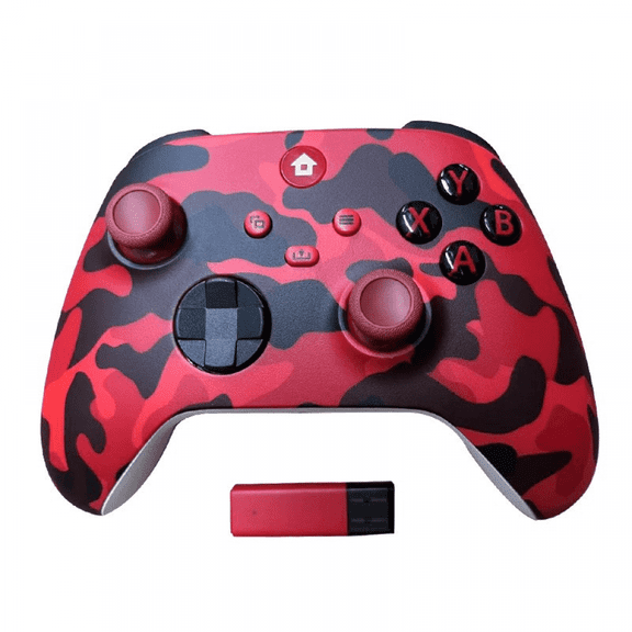 Wireless Game Controller for Xbox one Series X/S Console Joysticks with 2.4G Adapter Receiver for Windows PC Gamepad-Camouflage Red