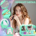 thumbnail image 3 of Bolsa de maquillaje transparente con letras de chenilla TESAFNG, impermeable, 3 of 6