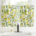 thumbnail image 3 of Kitchen Curtain 2 Panels Curtains 54 Inch Length, Lemon Curtains Rod Pocket Curtains Window Drapes Treatment Window Cafe Curtains Summer Garden Fruit Lemon Slice and Leaves, 3 of 5