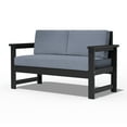 thumbnail image 6 of Outdoor Patio Furniture Set, 2-Seater HDPE Loveseat Sofa, Weather-Resistant Outdoor Furniture,Black Frame with Gray Cushions, 6 of 6
