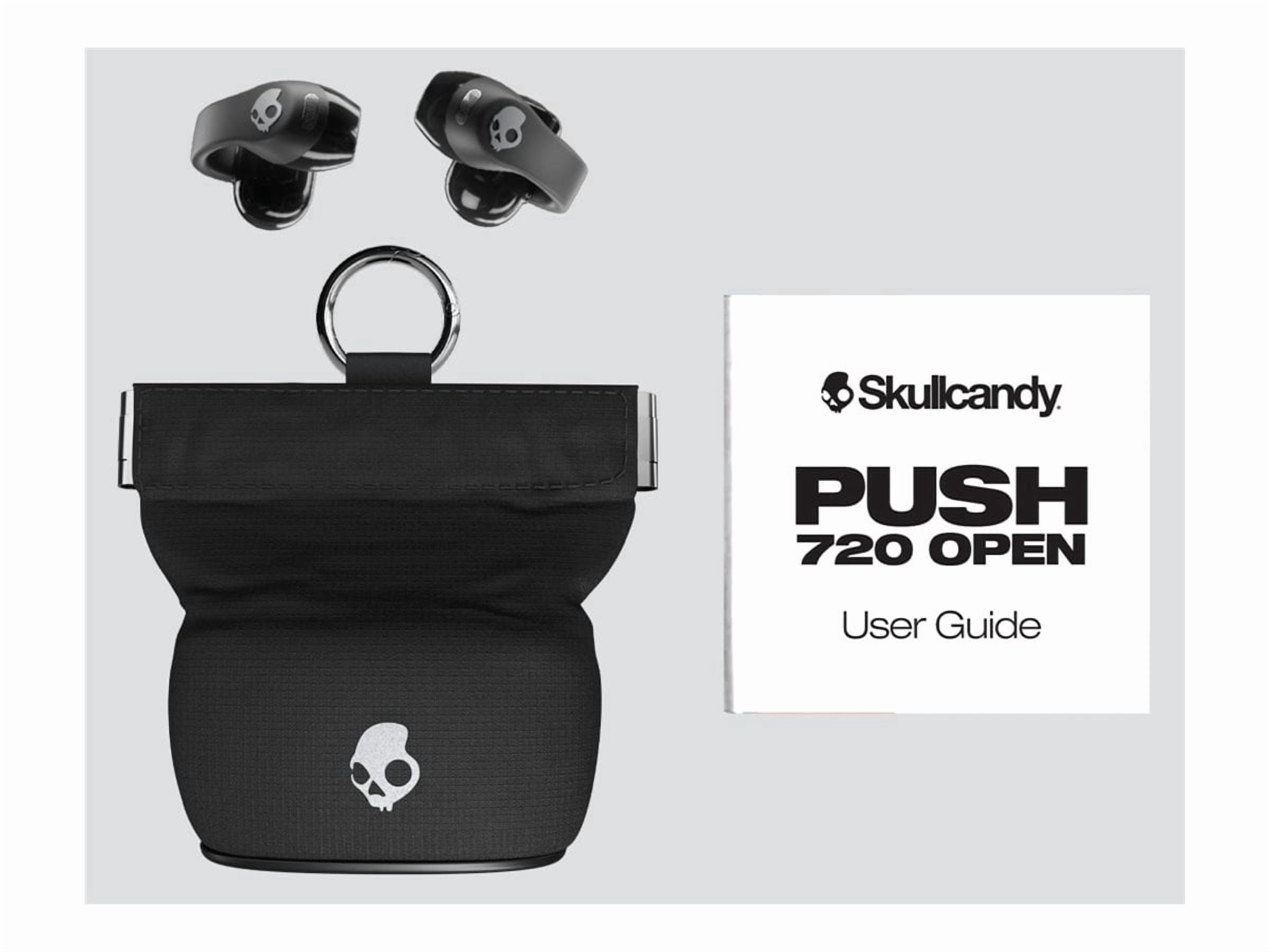 Skullcandy Push 720 Open - True wireless earphones with mic - open ear - over-the-ear mount - Bluetooth - black/silver