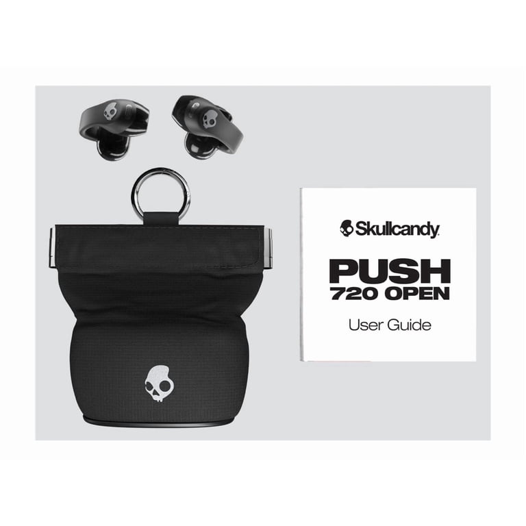 イヤーカフイヤホン Push 720 Open Black Silver Skullcandy Push 720 Open True Wireless Earphones with Mic, Open
