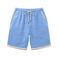 thumbnail image 6 of Miluxas Men's Baggy Shorts Casual Drawstring Knee Length Baggy Sweat Shorts Loose-Fit Workout Shorts Light Blue XXXL(XXXL), 6 of 8