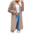 thumbnail image 6 of Jackets for Women DYTTDG Women's Long Cardigan Winter Coat Jacket Solid Color Long Sleeve Warm Coat Sweater on Clearance, 6 of 9