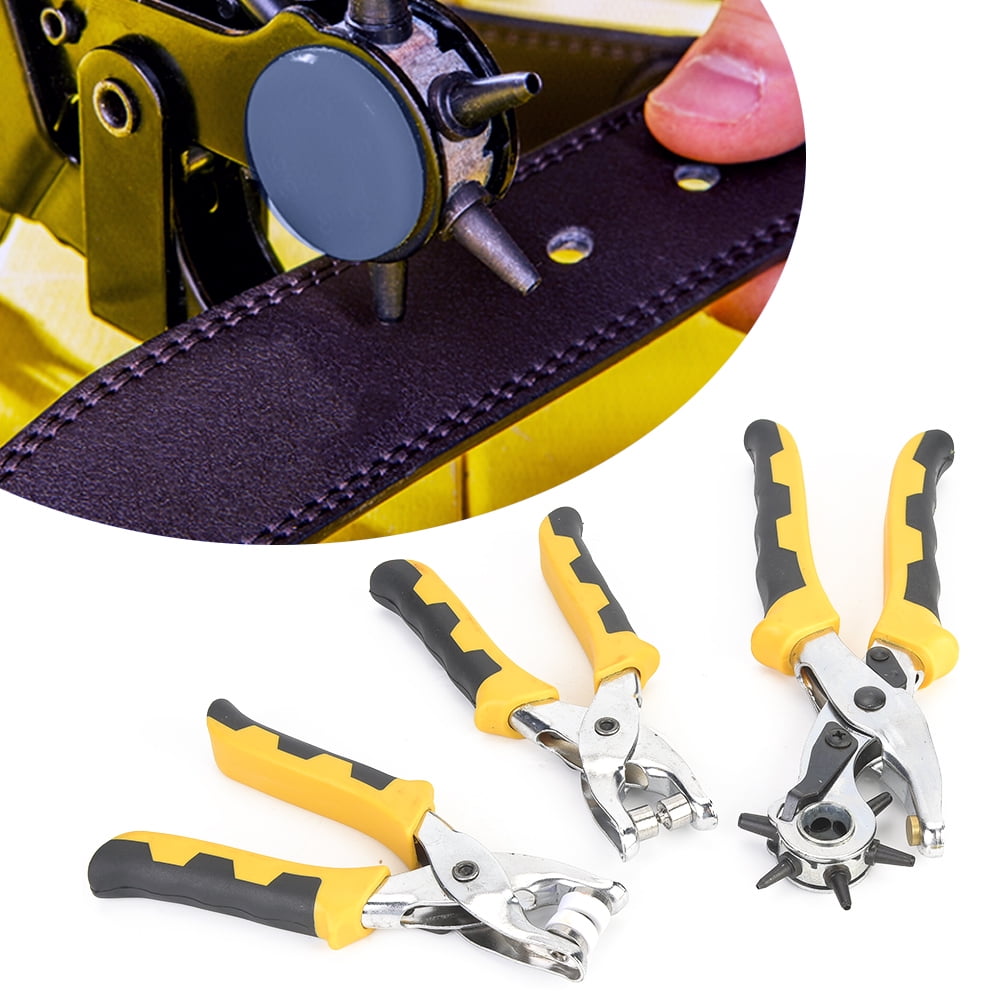 Leather Hole Punch Set, Labor-Saving 3 Pcs Professional Heavy Duty Belt Hole Puncher, For Belt Craft Fabric Paper