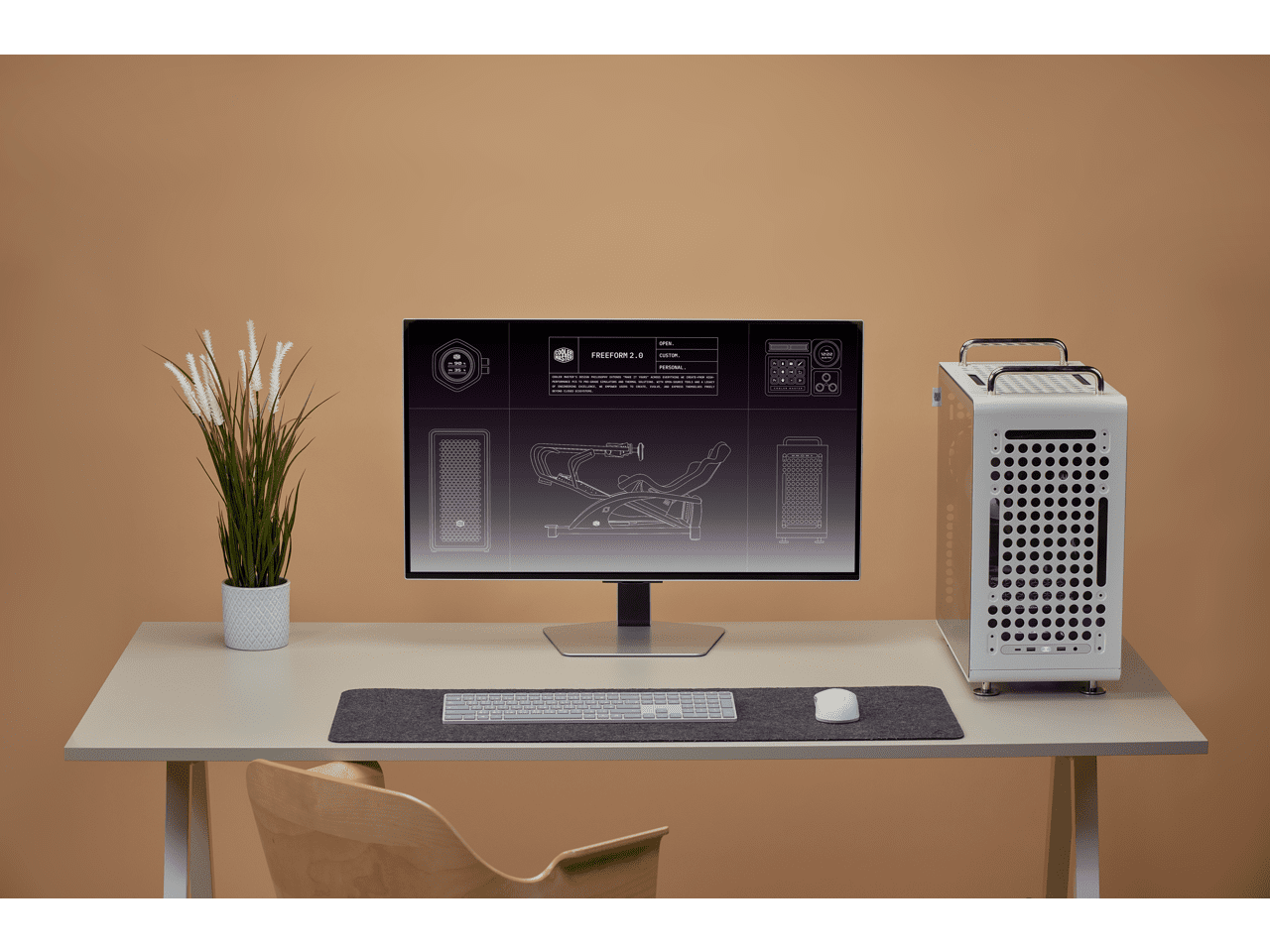 Cooler Master QUBE 540 High-Airflow ATX Mid-Tower Case, 415mm GPU Clearance Max, Designed Ready RTX 5090|RX 9070 XT, Tempered Glass, Modular & Customizable Design, Reversible I/O Panel - Moonstone