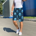 thumbnail image 5 of Bixox Men's Blue Owl printed lightweight casual shorts, soft sleep shorts with pockets., 5 of 5