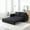 Black, variant on LUCKHAO 3 in 1 Convertible Sleeper Sofa Bed with Pull Out Bed , Comfy Teddy Convertible Deep Seats Sofa Loveseat , Sleeper Sofa Futon Couches for Living Room