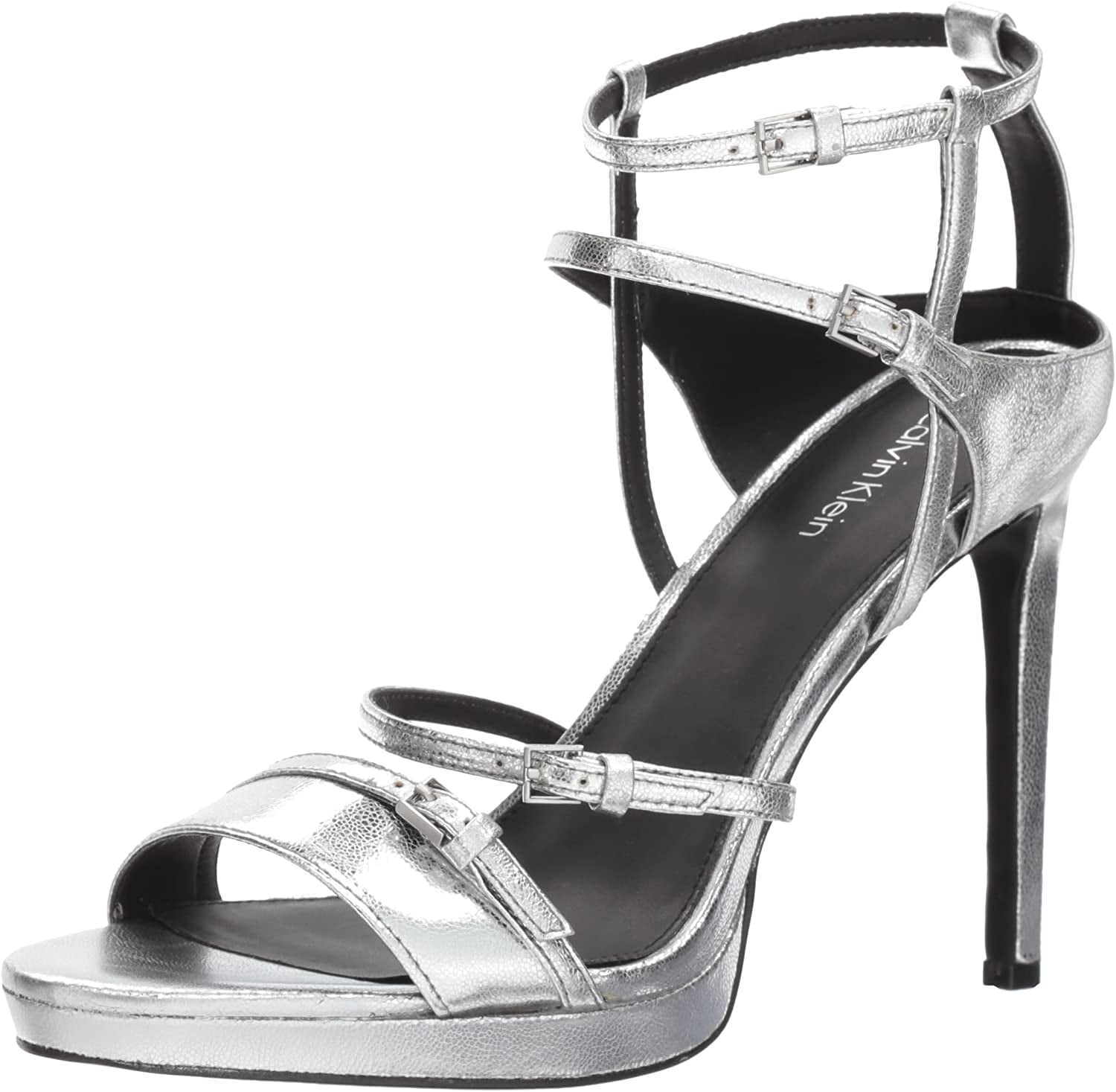 silver sandals medium heel