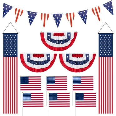 4th of July Decorations Patriotic Decorations American Flag Bunting Banner Memorial Day Decor for Outdoor Yard