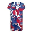 thumbnail image 5 of Perfect Gift! Woman Dress Women's Dress HIMIWAY Women's Fashion Casual Loose Mid Length V-Neck Independence Day Print Short Sleeve Dress Red M, 5 of 5