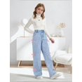 thumbnail image 3 of MUXiin Baggy Jeans for Girls Wide Leg High Elastic Waisted Cute Bow Denim Y2k Pant Trendy Boyfriend Skater Streetwear, 3 of 7