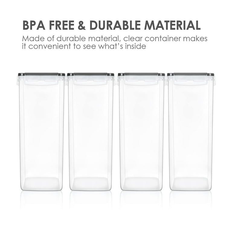 Airtight Clear Flour Container，Pantrystar 3 Pcs Extra Large Tall Plastic  Pantry Storage Canisters, 5.2L / 176oz