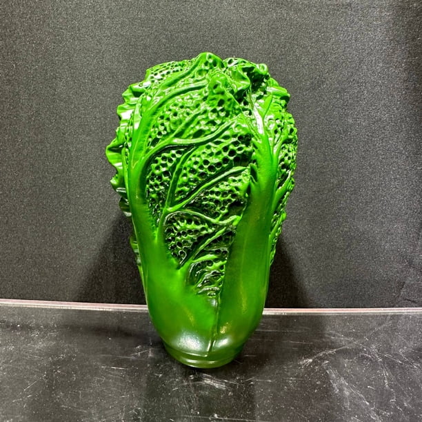 Ebony carved cabbage ornament, solid wood home furnishing, housewarming decoration, office living room decoration, opening gift.