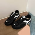 thumbnail image 3 of Womens Fashion Sneakers Breathable Mesh Suede Trendy Color Block Tennis Shoes Lace up Nonslip Round Toe Walking Shoes Black Size 6.5, 3 of 5
