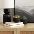 thumbnail image 2 of DesignOvation 4"H Tabletop Artificial Succulent in Black Textured Cement Pot, 2 of 8