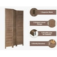 thumbnail image 6 of YRLLENSDAN 3 Panel Wood Room Divider 5.6 Ft Tall Privacy Wall Divider Outdoor Room Divider 66.9" x 16.9" Each Panel Folding Wood Screen for Home Office Bedroom Restaurant (Brown), 6 of 8